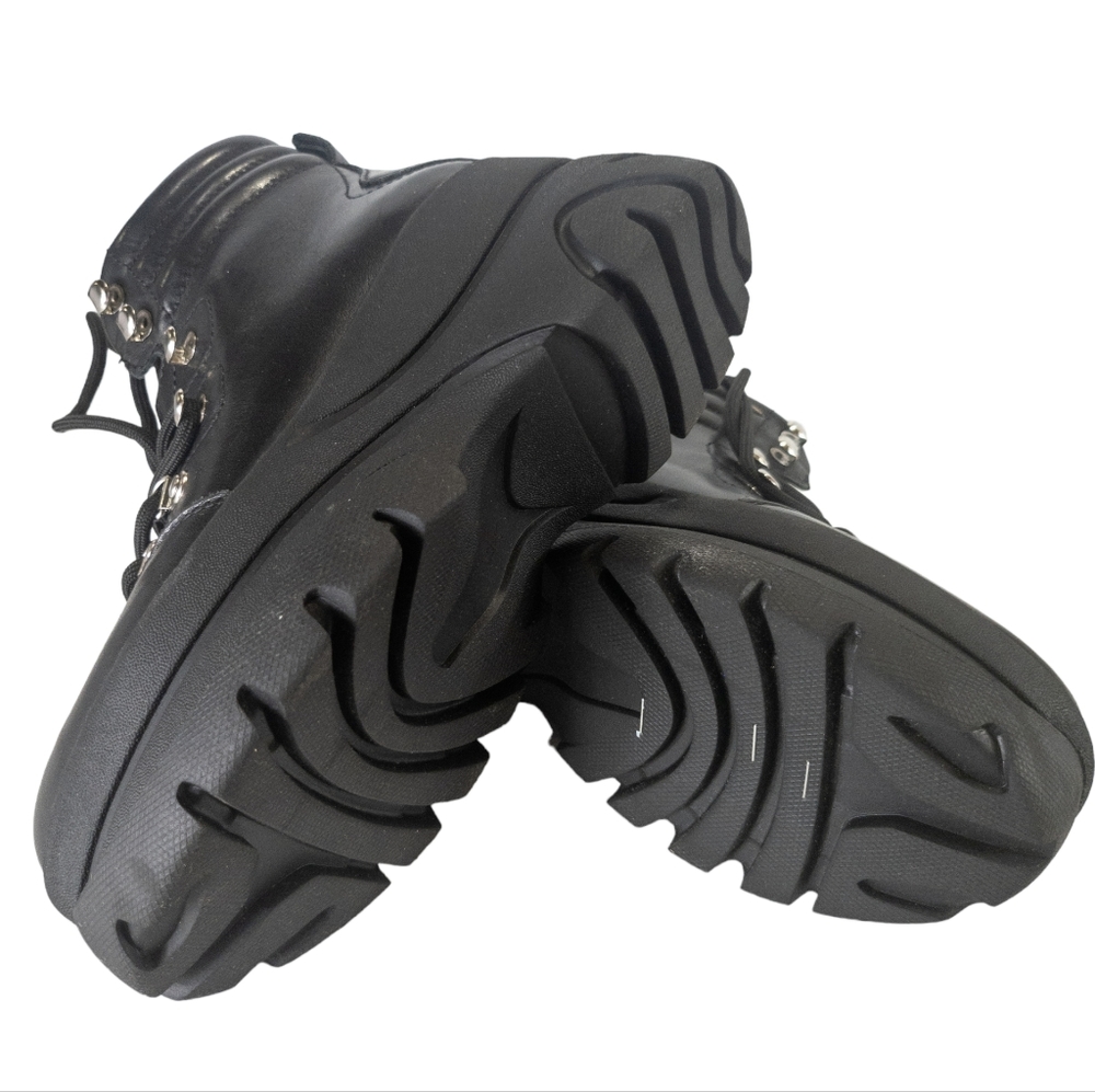 Steve Madden Husky Black Leather Booties 6 - Picture 4 of 4